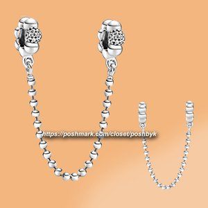 PANDORA Beads and Pavé Safety Chain Charm 798680C01
